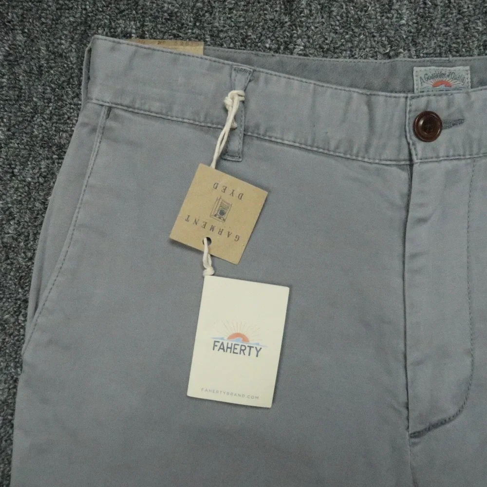 Faherty Shorts Mens 29 Steel Gray Stretch Chino Zip Pocket Lightweight‎ NWT